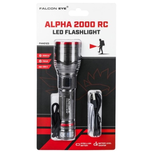 Ліхтар Falcon Eye тактичний Alpha 2000 RC (2000 Lm) Focus Rechargeable Type-C (FHH0123) (DAS303958)