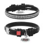 Нашийник для тварин WAUDOG Glamour з QR-паспортом "Стрази" XS Ш 9 мм Д 19-25 см чорний (33071)