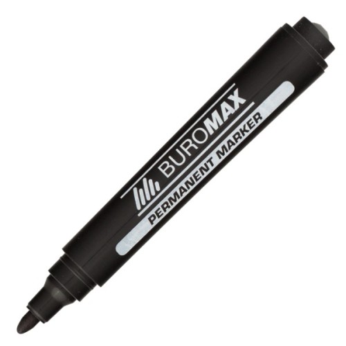 Маркер Buromax Permanent "JOBMAX", round tip, black (BM.8700-01)