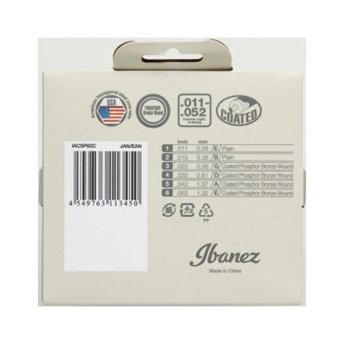 Струни для гітари Ibanez IACSP62C Acoustic Guitar Strings 11-52 (301878)