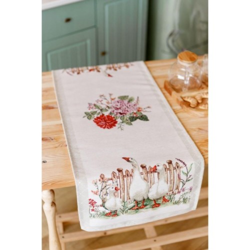 Доріжка на стіл Прованс гобеленова Велекодня Гуси 35х100 см (034161)