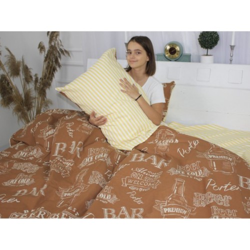 Постільна білизна MirSon Бязь Ranforce Elite 17-0509 Beer Bar Porter Односпальний (2200004665290)