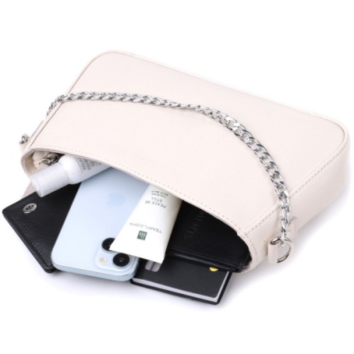 Сумка Shvigel З натуральної шкіри Бежева (22835)