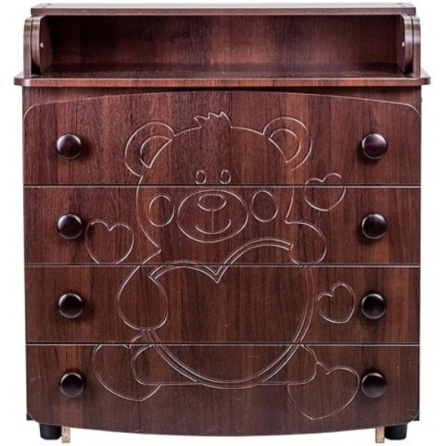 Комод-пеленатор Angelo Ведмедик з серцем (горіх) 90х51х90 (14003)