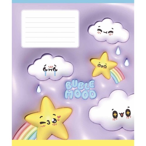 Зошит Школярик Buble mood 12 аркушів коса лінія (012-3544C)