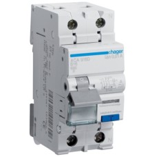 Диференціальний автоматичний вимикач Hager 1-п.+N 16A B 10mA (6kA) A (B) (ACA916D)