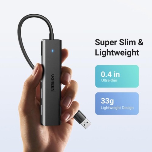 Концентратор Ugreen USB 3.0 to 4хUSB 3.0 1.0m Space Gray CM219 (35574)