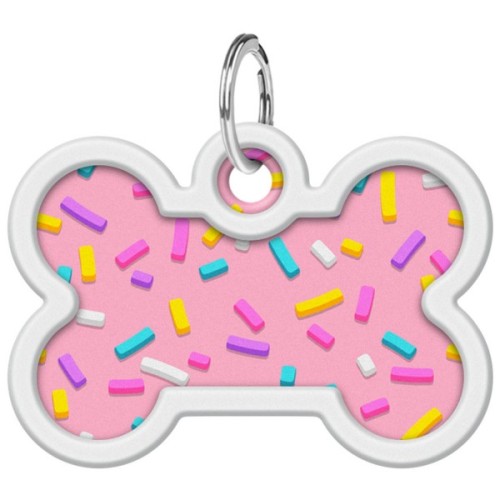 Адресник для тварин WAUDOG Smart ID з QR паспортом "Маршмеллоу", кістка 40х28 мм (0640-0214)