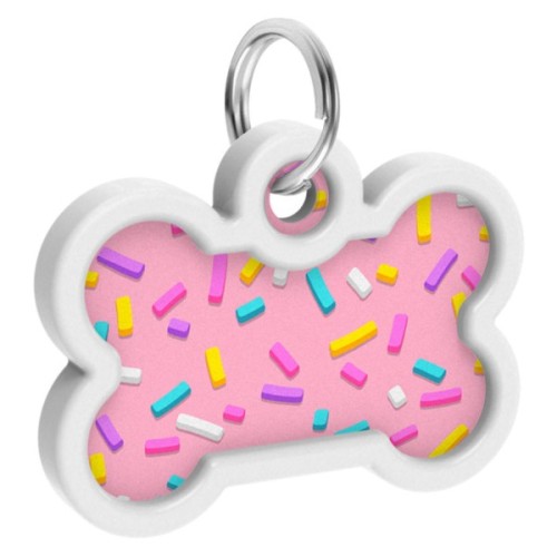 Адресник для тварин WAUDOG Smart ID з QR паспортом "Маршмеллоу", кістка 40х28 мм (0640-0214)