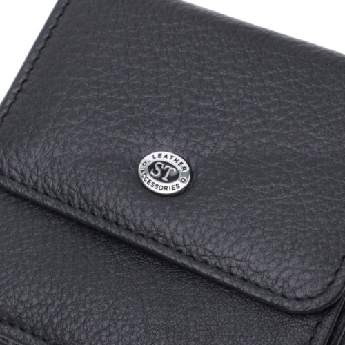 Гаманець ST Leather З натуральної шкіри Чорний (22690)
