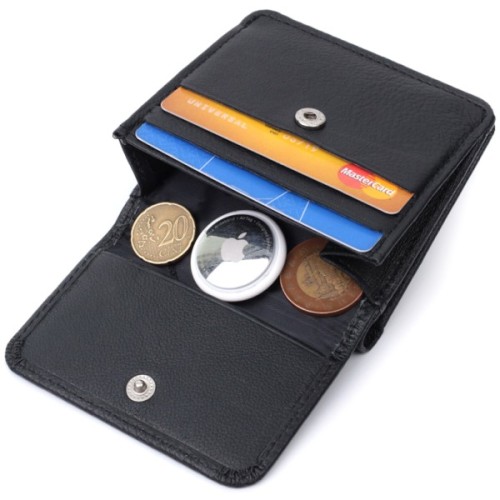 Гаманець ST Leather З натуральної шкіри Чорний (22690)