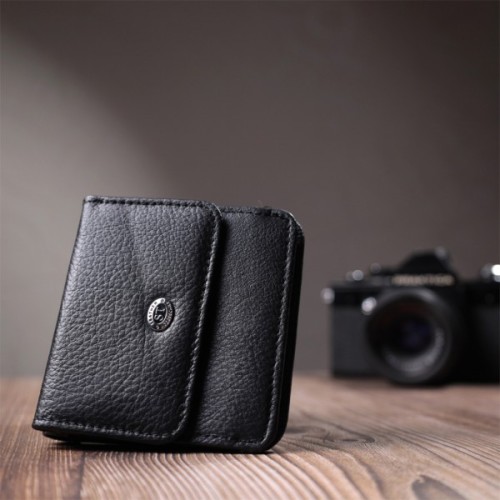 Гаманець ST Leather З натуральної шкіри Чорний (22690)