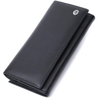 Гаманець ST Leather З кишенею для монет з натуральної шкіри Чорний (22691)