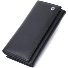 Гаманець ST Leather З кишенею для монет з натуральної шкіри Чорний (22691)