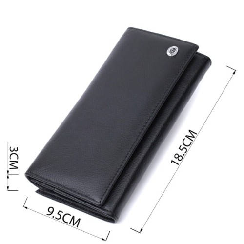 Гаманець ST Leather З кишенею для монет з натуральної шкіри Чорний (22691)