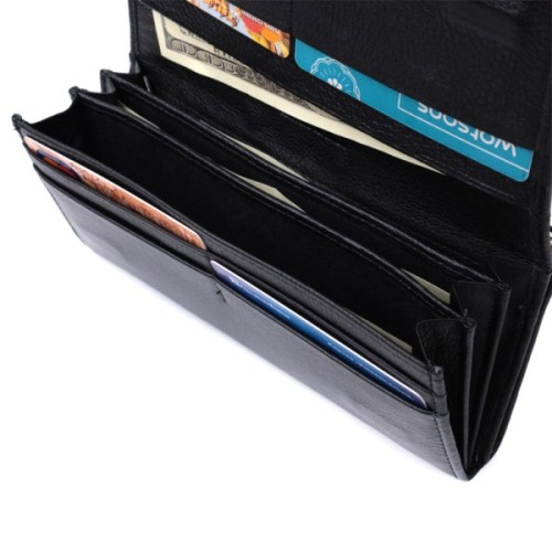 Гаманець ST Leather З кишенею для монет з натуральної шкіри Чорний (22691)