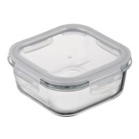 Харчовий контейнер Ardesto Gemini квадратний, 0.8л, боросилікатне скло, прозорий (AR1280BSQ)