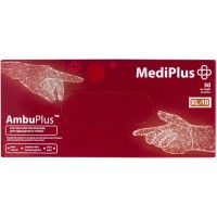 Медичні рукавички MediPlus AmbuPlus Латексні оглядові нестерильні неприпудрені Сині Розмір XL 50 шт. (9551004355869)