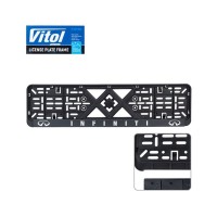 Рамка номерного знака Vitol з рельєфним написом INFINITI (RN-VCH-15650-SR-IF-BN)