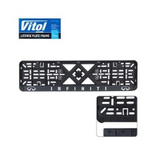 Рамка номерного знака Vitol з рельєфним написом INFINITI (RN-VCH-15650-SR-IF-BN)