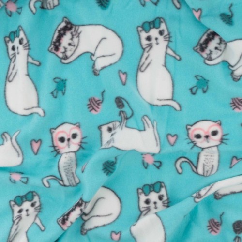 Плед Ardesto Fleece 100% поліестер, котики, блакитний 130х160 см (ART0726PB)