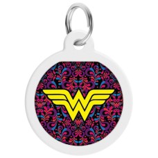 Адресник для тварин WAUDOG Smart ID з QR паспортом "Чудо-жінка 3", круг 25 мм (0625-1018ru-eng)