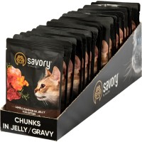 Вологий корм для кішок Savory ягня з гарбузом в желе 85 гх22 шт (2700000029329)