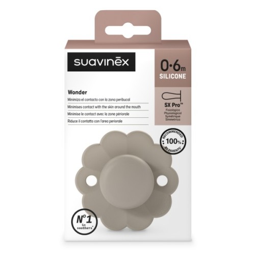 Пустушка Suavinex Wonder фізіологічна, 0-6 міс.світло-коричне (308371)