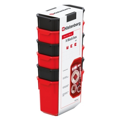 Ящик для інструментів Kistenberg набір ємностей 6 шт, 140*75*280, X Block, KXBS148 (KXBS148)