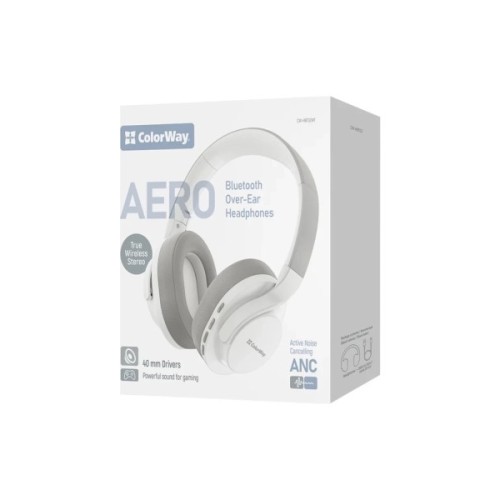 Навушники ColorWay Aero ANC White/Gray (CW-HBT02WT)
