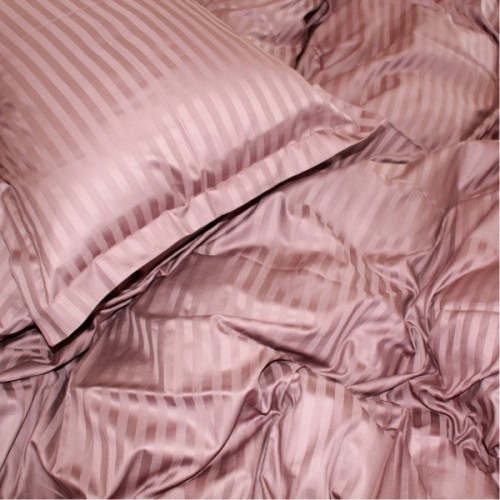 Постільна білизна MirSon SatinStripe 30-0006DarkBrown 220х240 King Size (2200005249475)