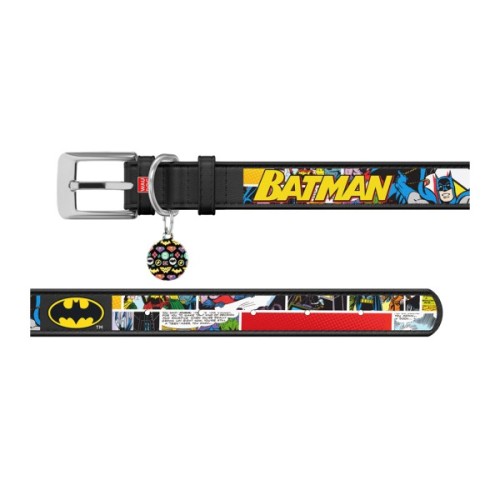 Нашийник для тварин WAUDOG Design з QR-паспортом "Бетмен 1" Ш 25 мм Д 38-49 см чорний (0025-1003-01)