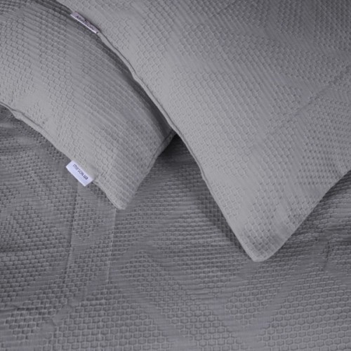Постільна білизна MirSon №20-02 Waffle Gray 220x240 King Size (2200011032856)