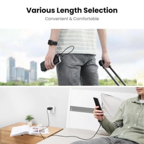 Дата кабель USB 2.0 AM to Micro 5P 2.0m US290 Aluminum Braid Black Ugreen (60148)