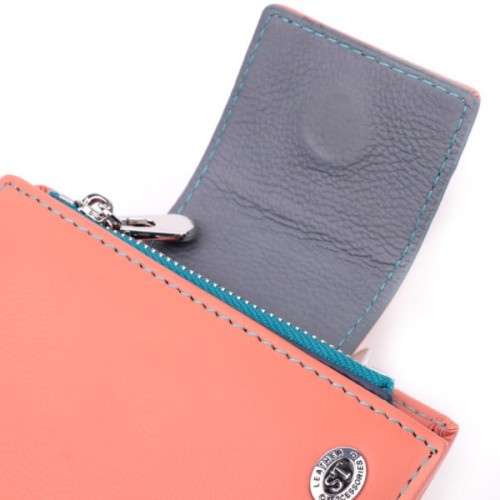 Гаманець ST Leather З натуральної шкіри Помаранчевий (19447)