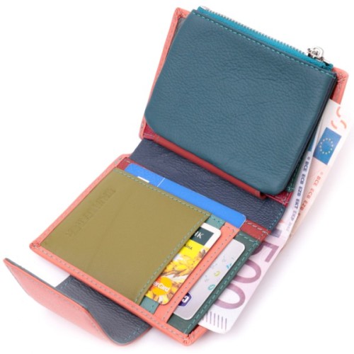 Гаманець ST Leather З натуральної шкіри Помаранчевий (19447)