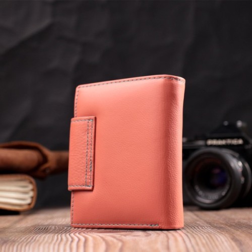 Гаманець ST Leather З натуральної шкіри Помаранчевий (19447)