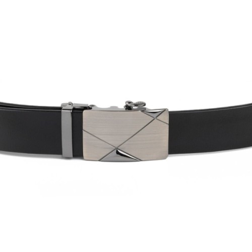 Ремінь Vintage Чоловічий з пряжкою автомат діагональ Чорний (20252)