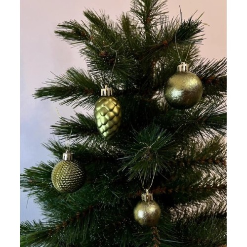 Ялинкова іграшка Chomik пластикові кульки компл. 31шт, 3см, оливкові (5900779877160_3)