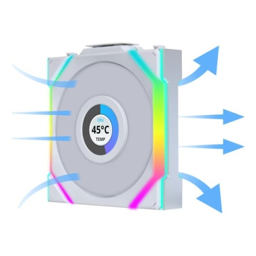 Кулер до корпусу Lian Li UNI Fan SL WIRELESS LCD 120-1, White (G99.12SLLCD1W1W.00)