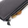 Гаманець Grande Pelle З монетницею зовні з натуральної шкіри Чорний (11646)