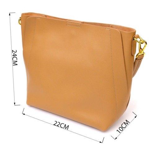 Сумка Vintage Жіноча ділова з натуральної шкіри Пісочна (22110)