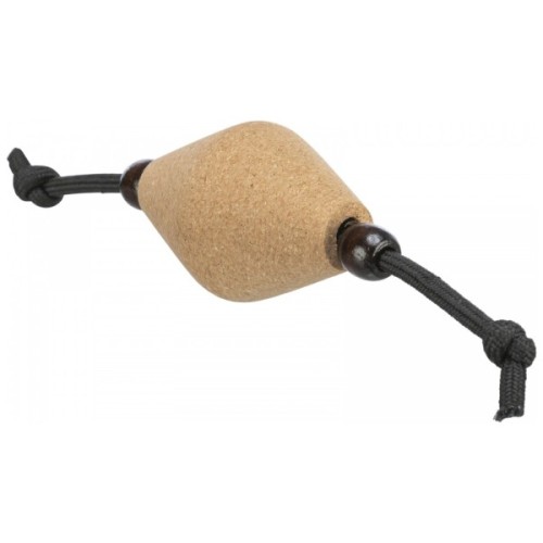 Іграшка для котів Trixie М'яч для регбі на шнурку CityStyle Пробка/дерево Бежевий/чорний 17см (4011905411354)