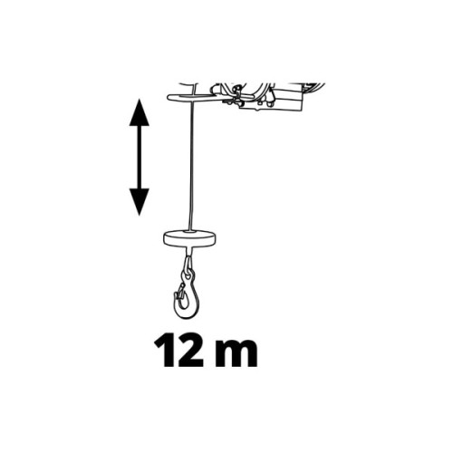 Лебідка Einhell тельфер TC-EH 500, 1000Вт до 500кг, трос 12м. 15кг (2255140)