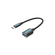 Перехідник OTG USB 3.1 AF to USB-C 0.15m black Vention (CCVBB)