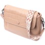 Сумка Vintage Жіноча з фактурним клапаном з натуральної шкіри Пудрова (22329)