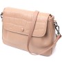 Сумка Vintage Жіноча з фактурним клапаном з натуральної шкіри Пудрова (22329)