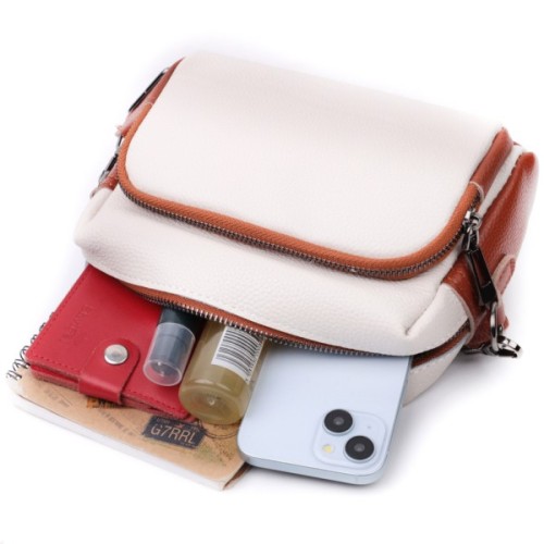 Сумка Vintage З натуральної шкіри Біла (22589)