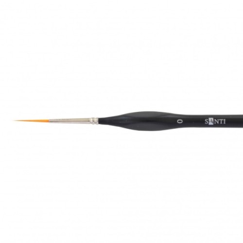 Пензлик для малювання Santi синтетика Sensation, коротка вигнута ручка, лайнер, №0 (310761)