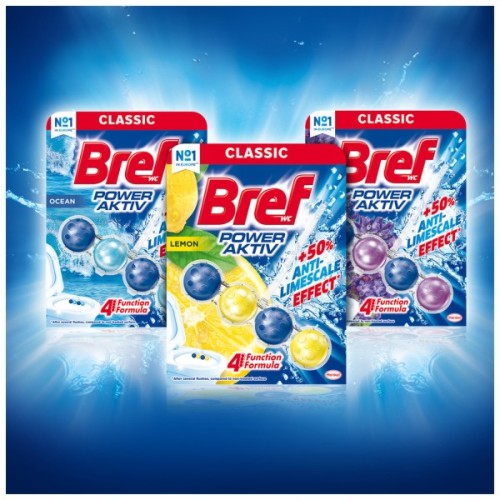 Туалетний блок Bref Сила Актив Лимон 4 х 50 г (9000101308969/9000101308907)